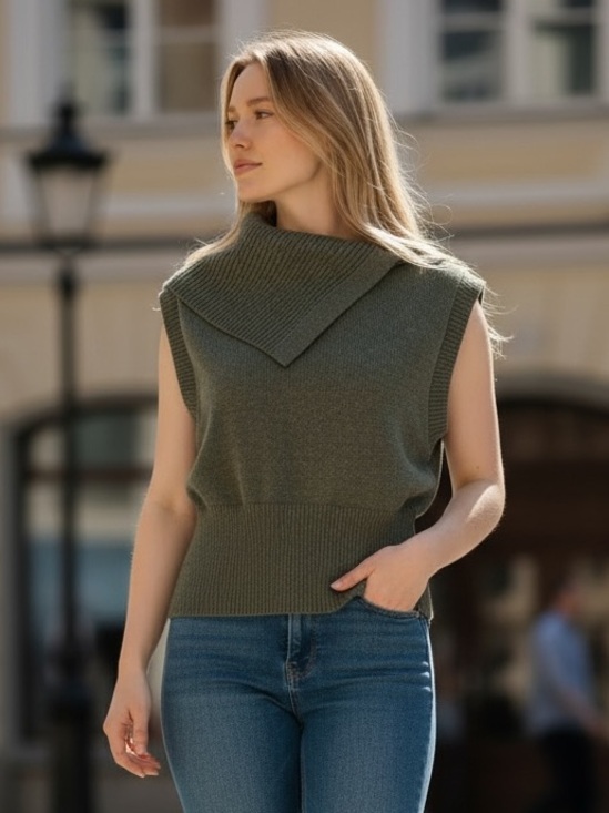 Zara Sweaters - Zara Knit Sweater Vest | Olive Green | Size Small | NWOT | Trendy